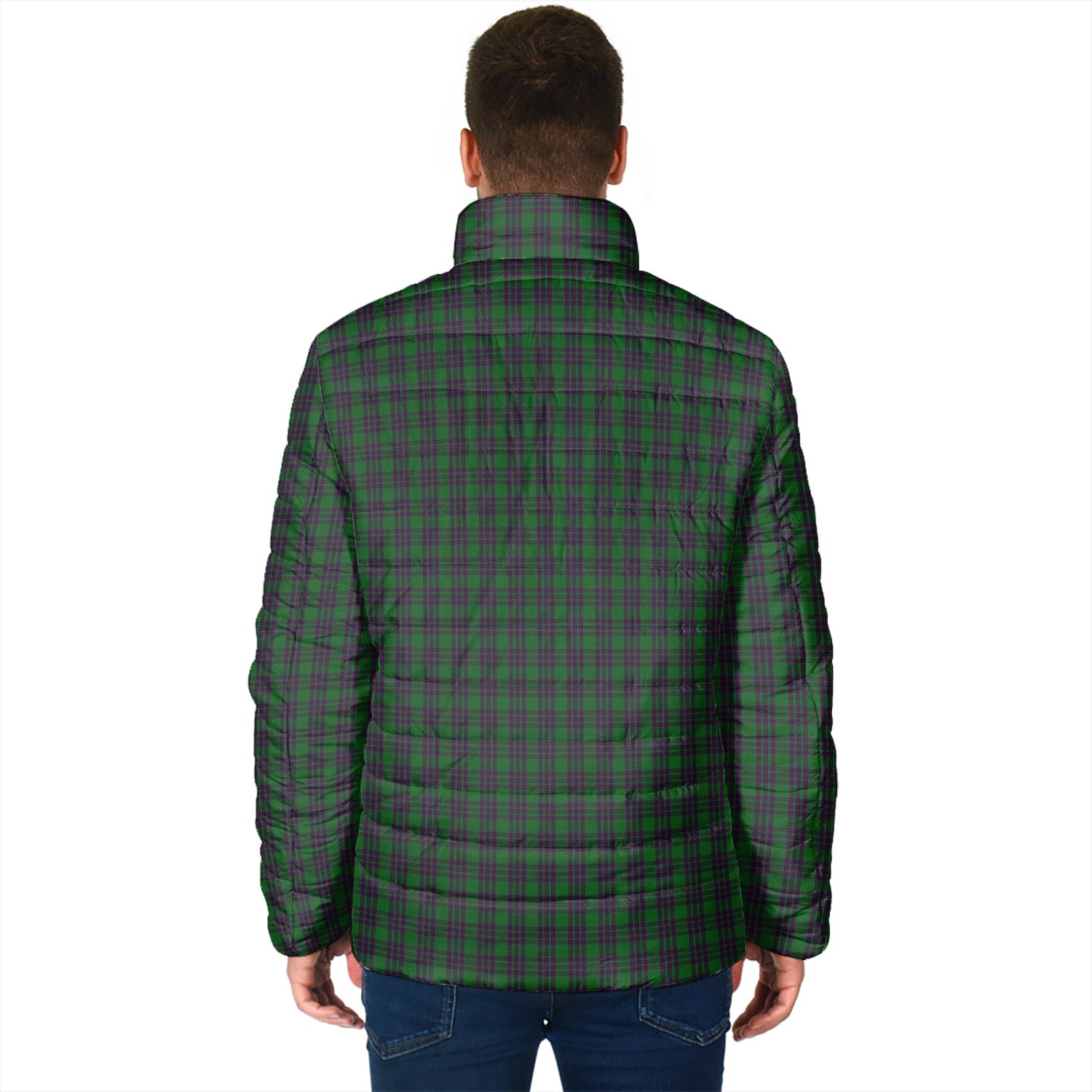 Elphinstone Tartan Padded Jacket with Family Crest - Tartan Vibes Clothing