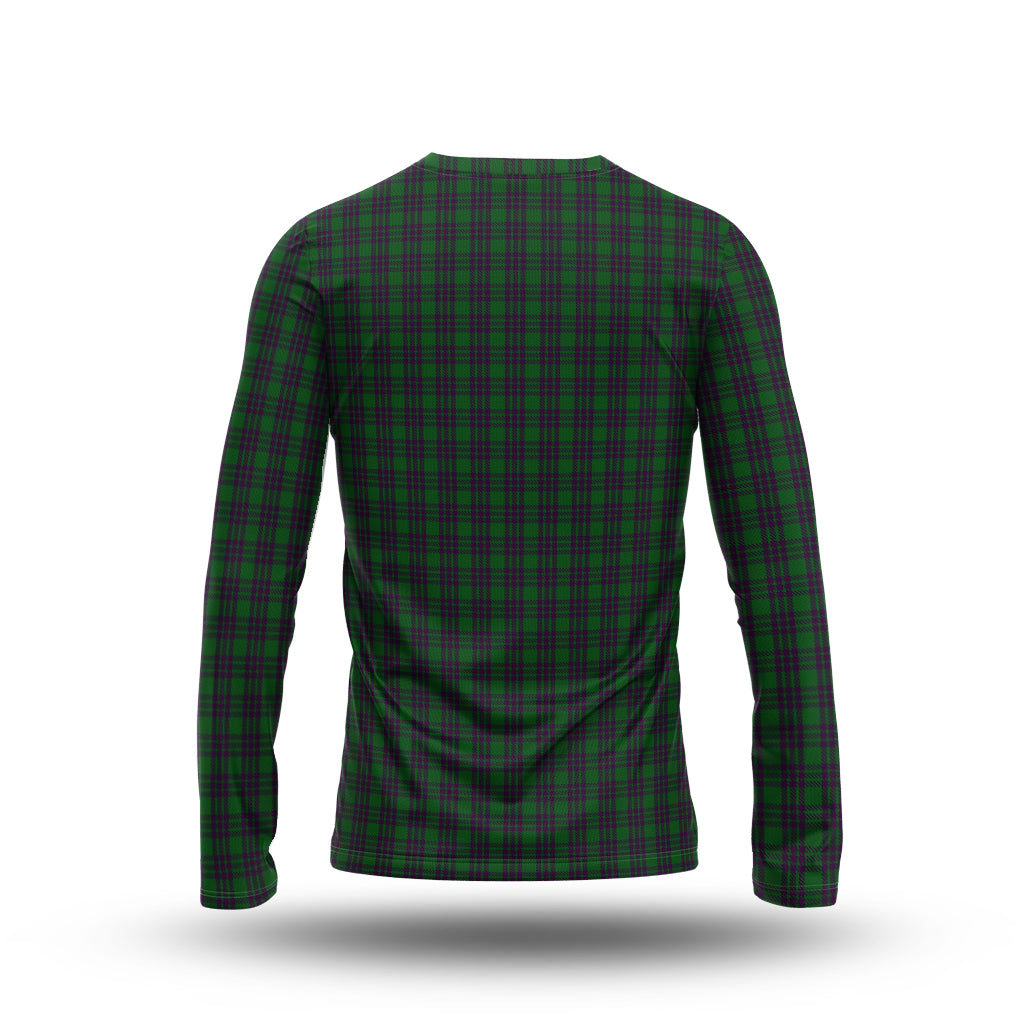 Elphinstone Tartan Long Sleeve T-Shirt with Family Crest - Tartan Vibes Clothing