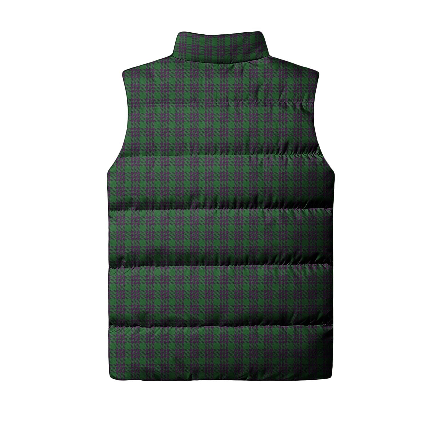 Elphinstone Tartan Sleeveless Puffer Jacket with Family Crest - Tartan Vibes Clothing