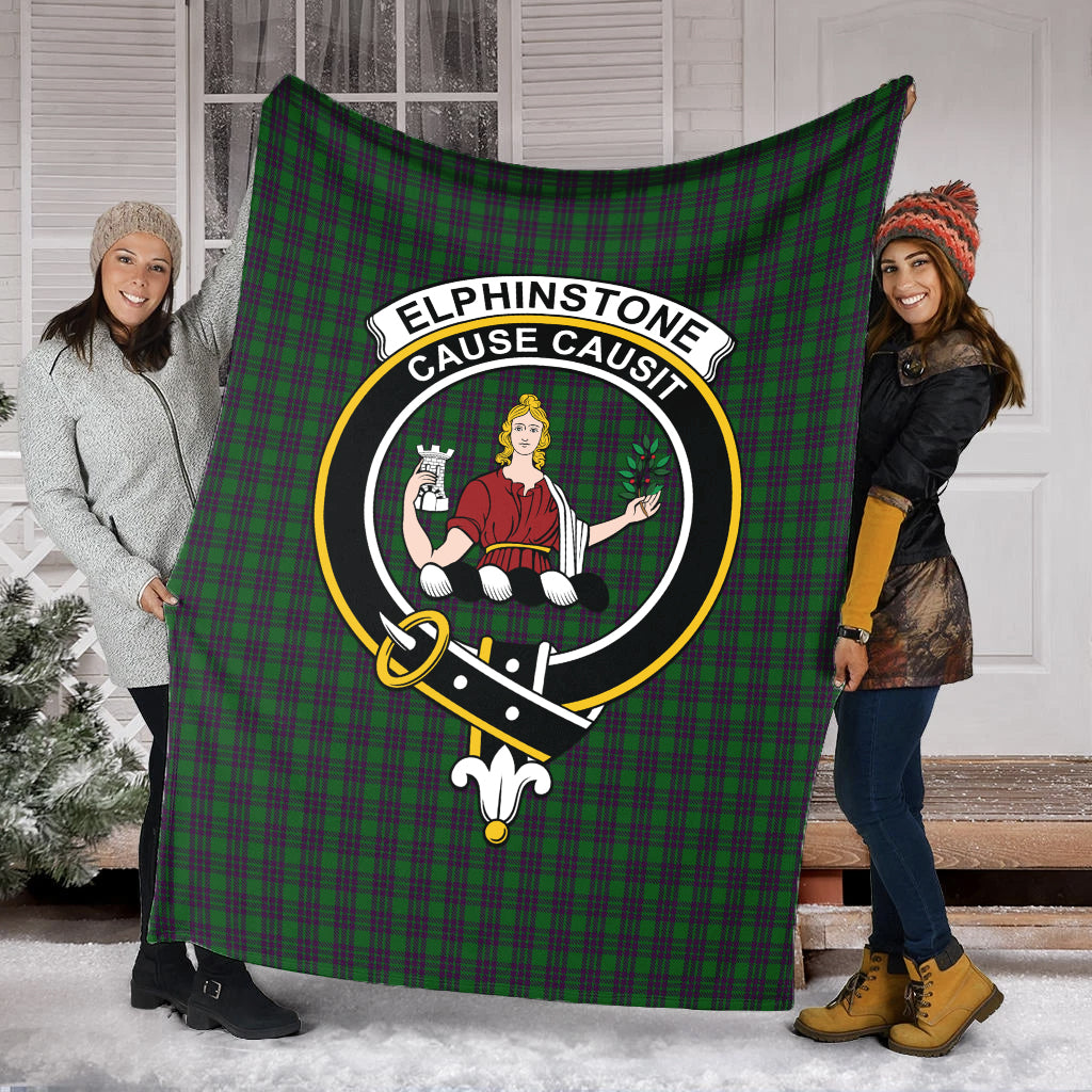 Elphinstone Tartan Blanket with Family Crest - Tartan Vibes Clothing