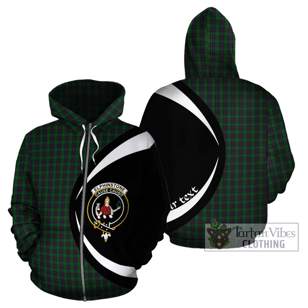 Elphinstone Tartan Hoodie with Family Crest Circle Style - Tartan Vibes Clothing