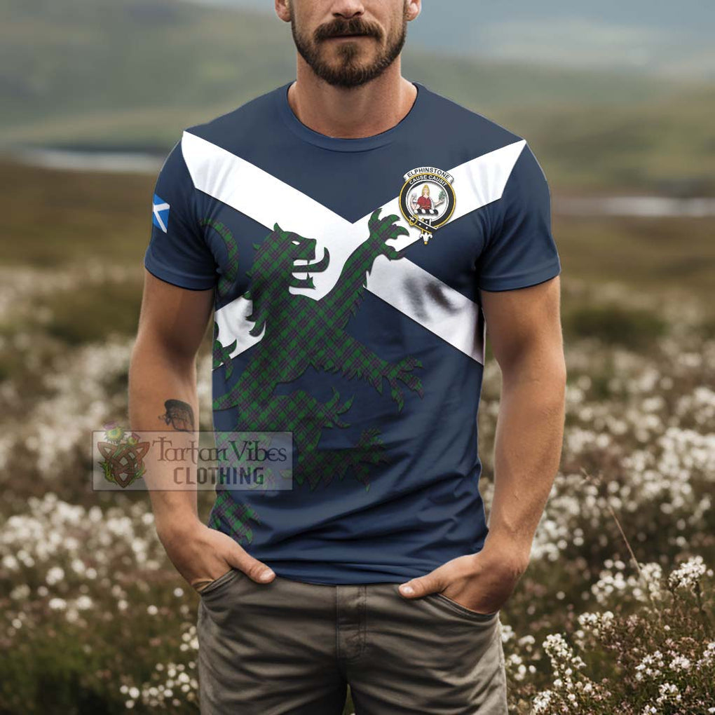 Tartan Vibes Clothing Elphinstone Tartan Lion Rampant T-Shirt – Proudly Display Your Heritage with Alba Gu Brath and Clan Name