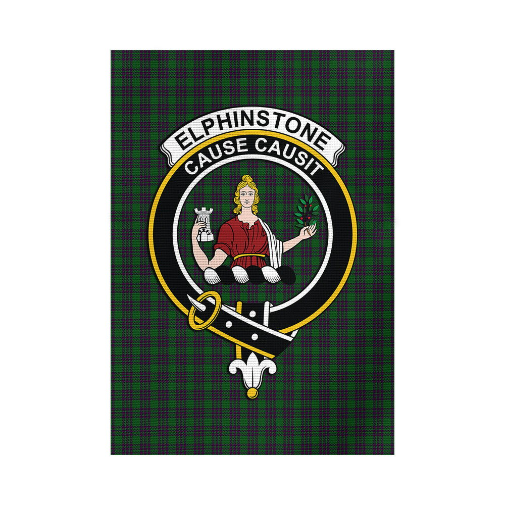 Elphinstone Tartan Flag with Family Crest - Tartan Vibes Clothing