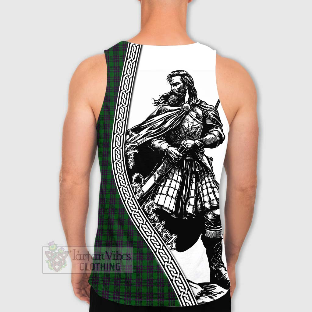 Elphinstone Tartan Clan Crest Men's Tank Top with Highlander Warrior Celtic Style - Tartan Vibes Clothing