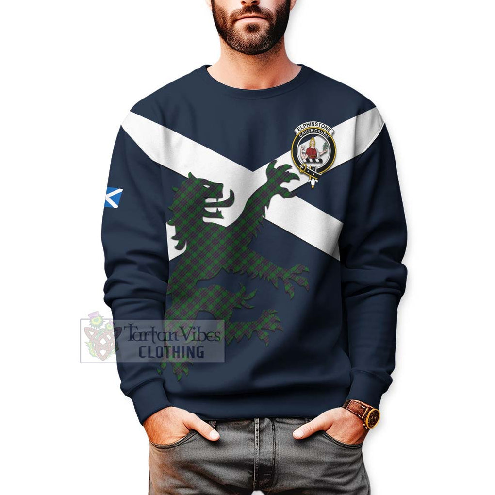 Elphinstone Tartan Lion Rampant Sweatshirt Proudly Display Your Heritage with Alba Gu Brath and Clan Name - Tartan Vibes Clothing
