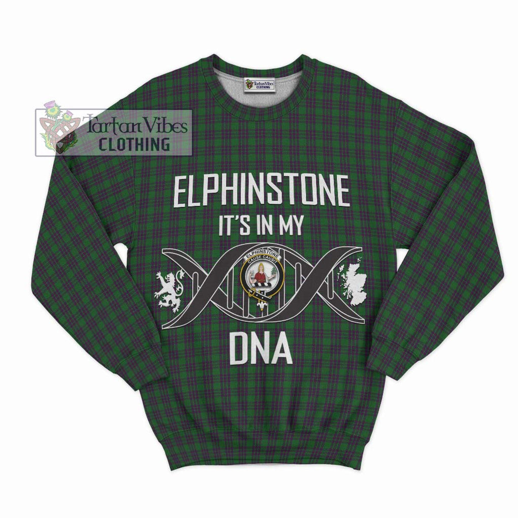Elphinstone Tartan Sweatshirt with Family Crest DNA In Me Style - Tartan Vibes Clothing