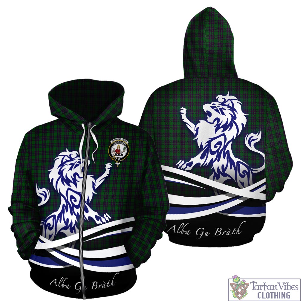 Elphinstone Tartan Hoodie with Alba Gu Brath Regal Lion Emblem - Tartan Vibes Clothing
