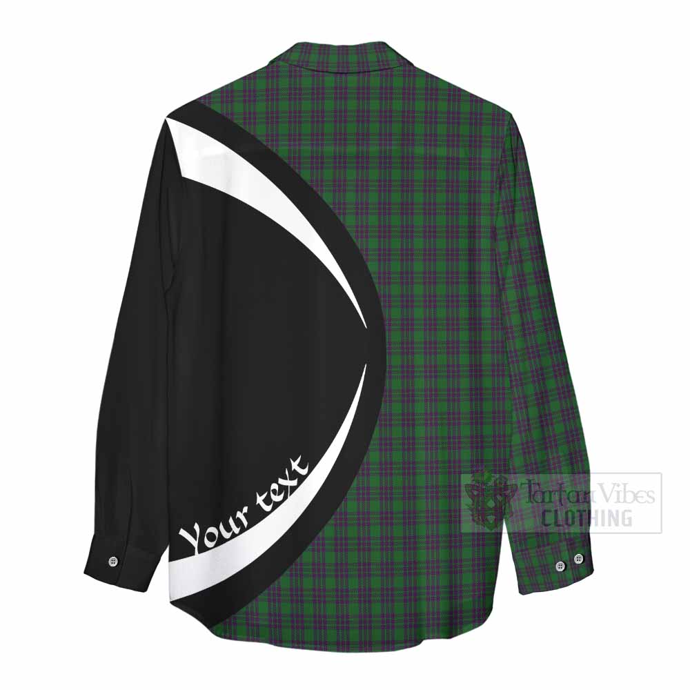 Elphinstone Tartan Women's Casual Shirt with Family Crest Circle Style - Tartan Vibes Clothing