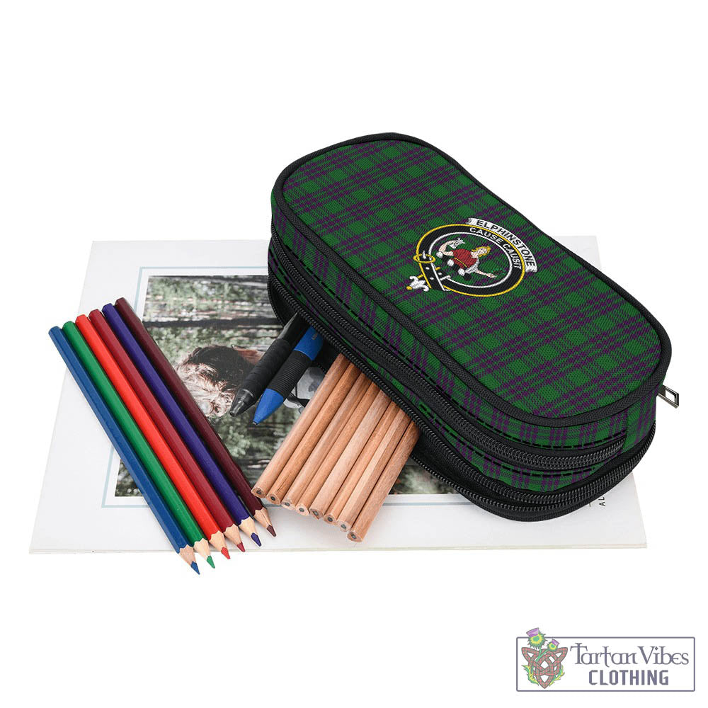 Elphinstone Tartan Pen and Pencil Case with Family Crest - Tartan Vibes Clothing