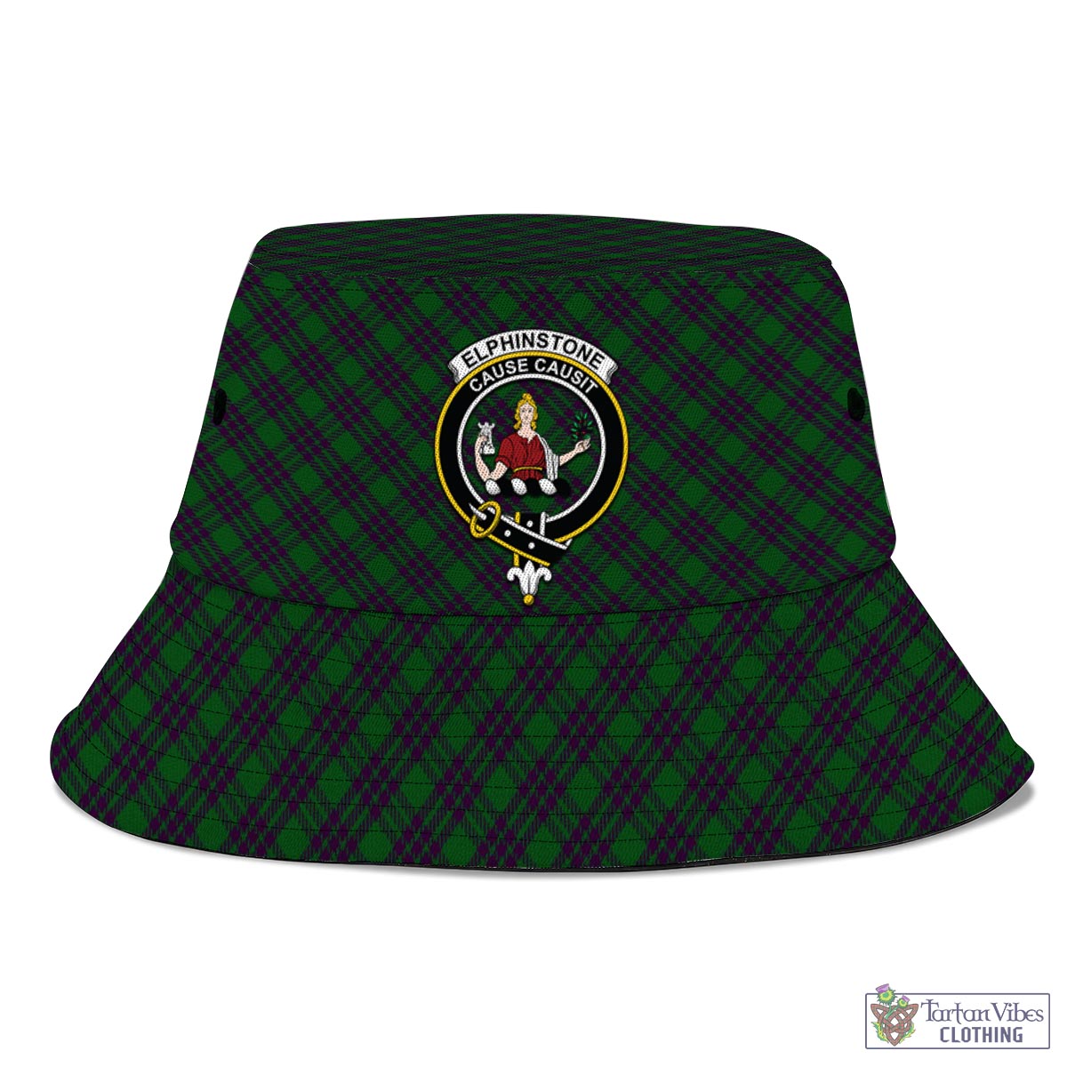 Elphinstone Tartan Bucket Hat with Family Crest - Tartan Vibes Clothing