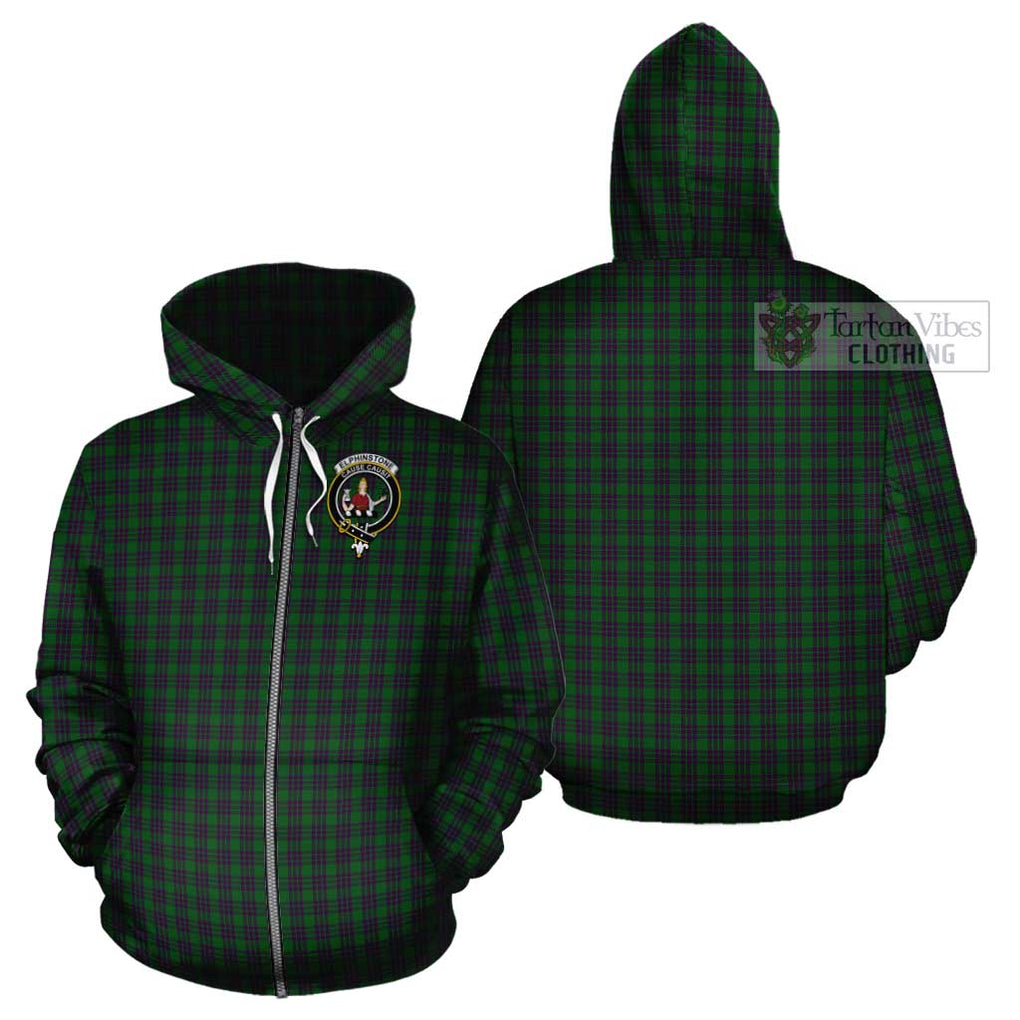 Elphinstone Tartan Cotton Hoodie with Family Crest - Tartan Vibes Clothing