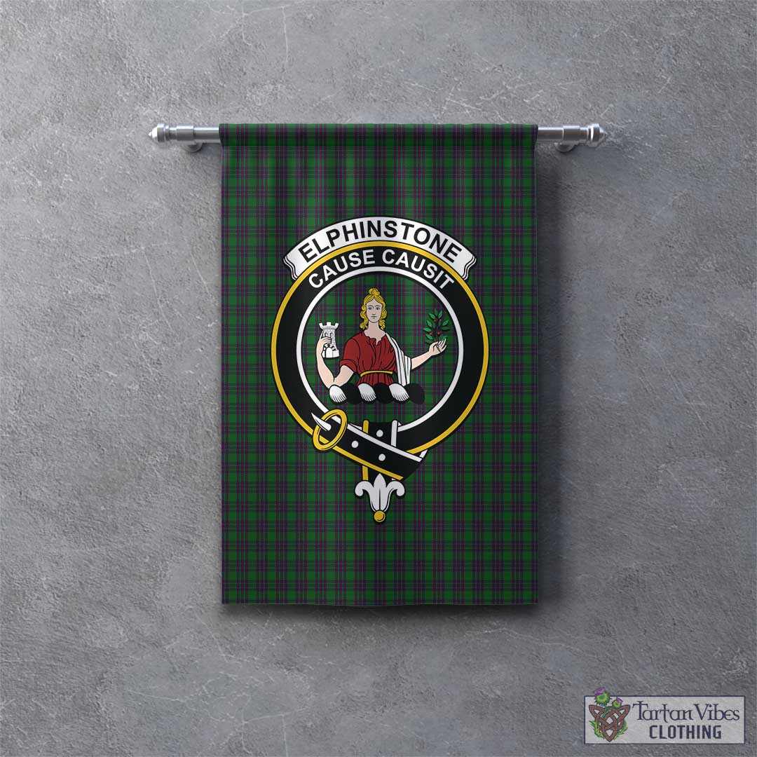 Elphinstone Tartan Gonfalon, Tartan Banner with Family Crest - Tartan Vibes Clothing