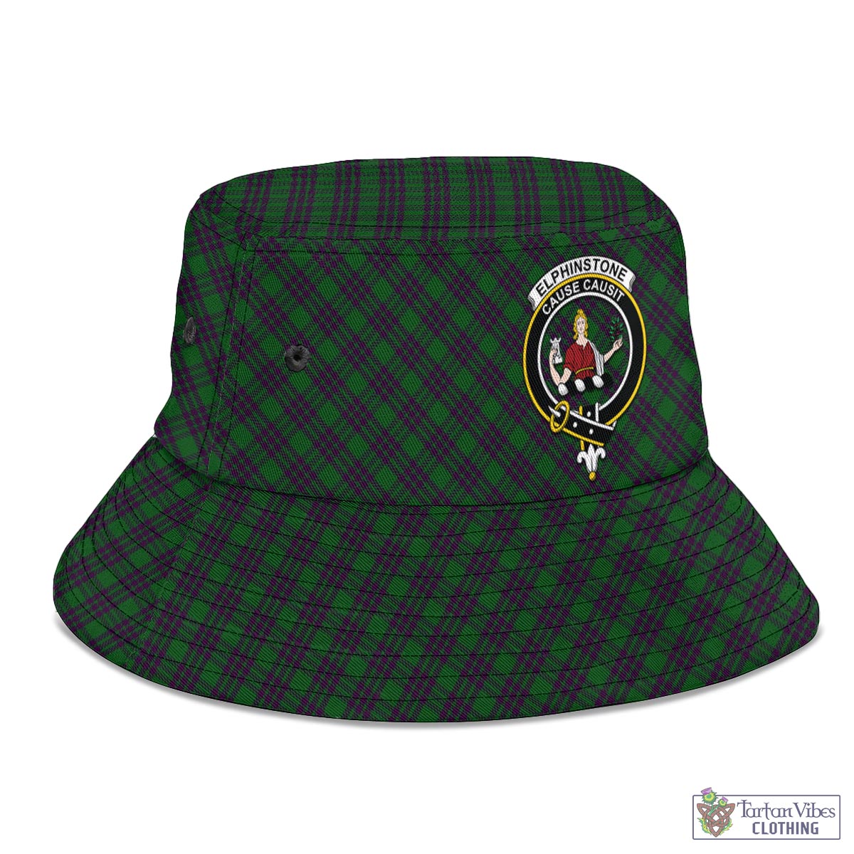 Elphinstone Tartan Bucket Hat with Family Crest - Tartan Vibes Clothing