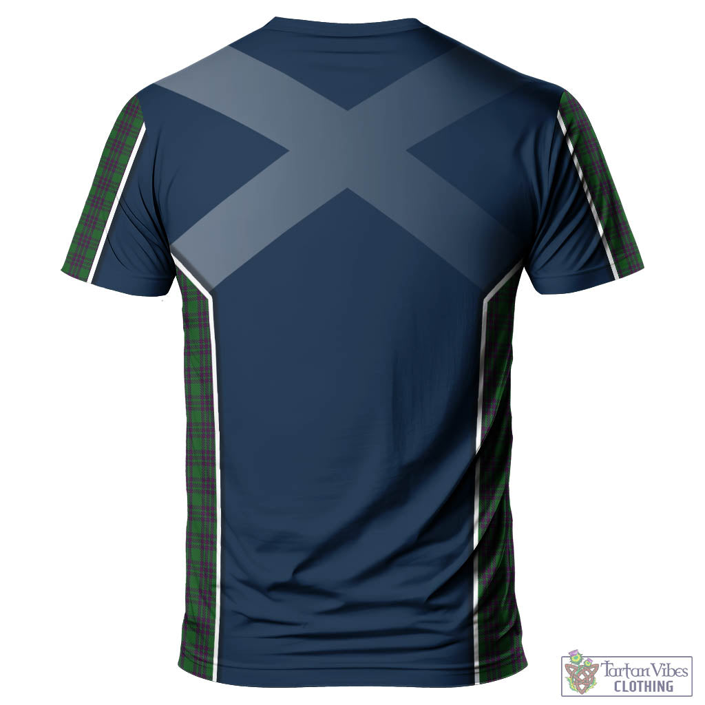 Tartan Vibes Clothing Elphinstone Tartan T-Shirt with Family Crest and Lion Rampant Vibes Sport Style