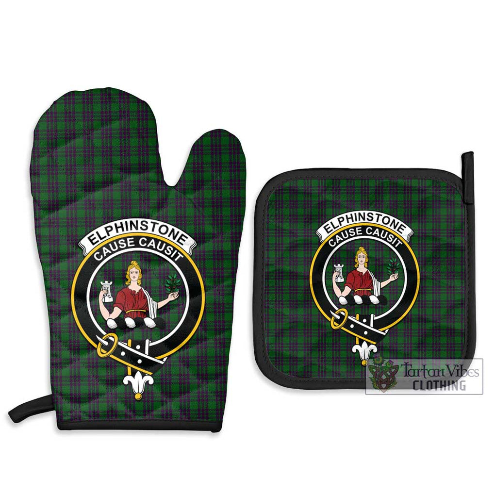 Elphinstone Tartan Combo Oven Mitt & Pot-Holder with Family Crest - Tartan Vibes Clothing