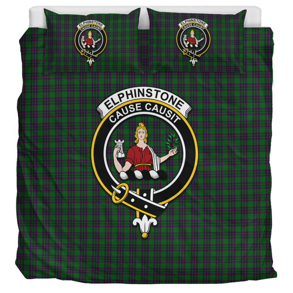 Elphinstone Tartan Bedding Set with Family Crest - Tartan Vibes Clothing