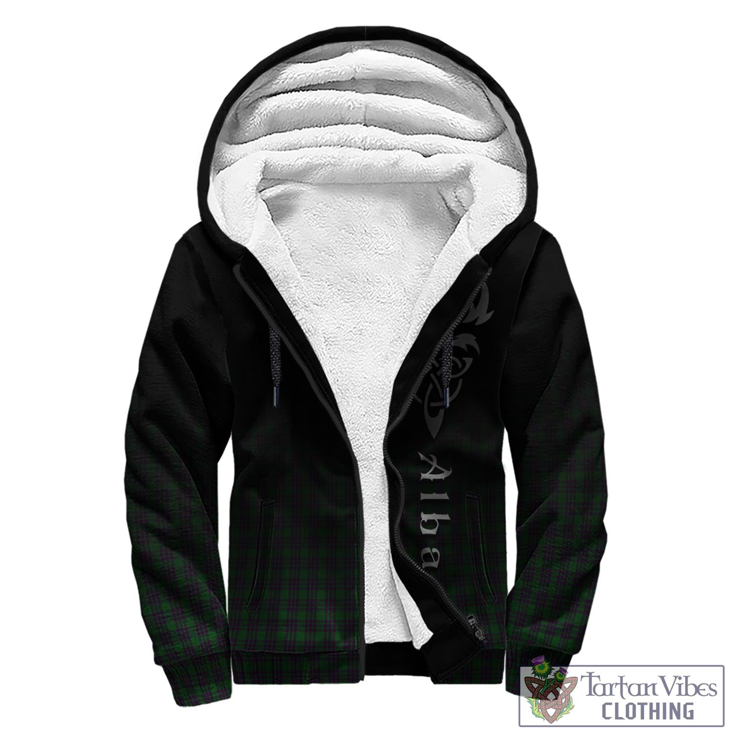 Elphinstone Tartan Sherpa Hoodie Featuring Alba Gu Brath Family Crest Celtic Inspired - Tartan Vibes Clothing