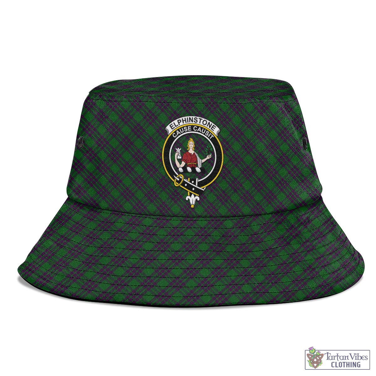 Elphinstone Tartan Bucket Hat with Family Crest - Tartan Vibes Clothing