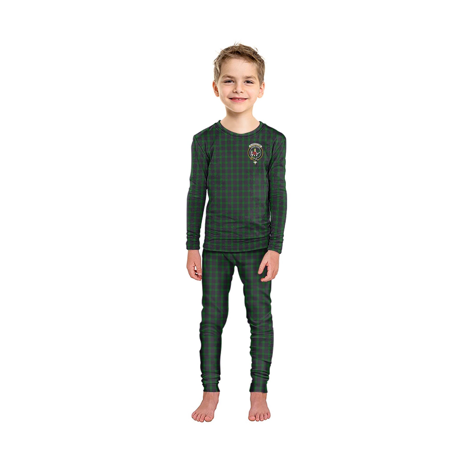 Elphinstone Tartan Pajamas Family Set with Family Crest - Tartan Vibes Clothing
