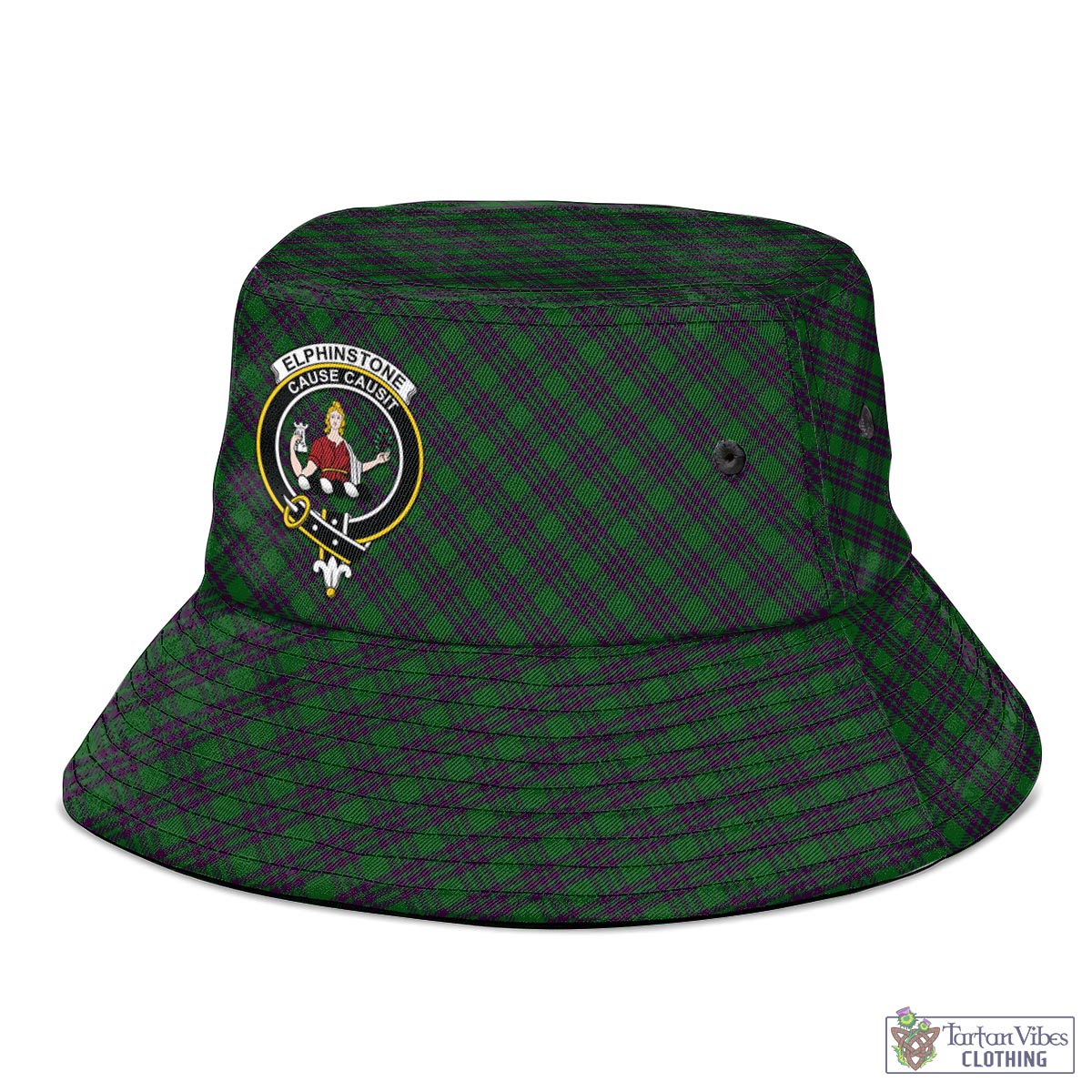 Elphinstone Tartan Bucket Hat with Family Crest - Tartan Vibes Clothing