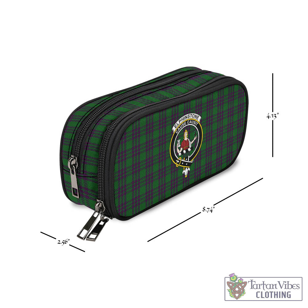 Elphinstone Tartan Pen and Pencil Case with Family Crest - Tartan Vibes Clothing