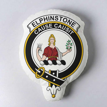 Elphinstone Clan Crest Shaped Throw Pillow, Scottish Clan Badge Decorative Pillow