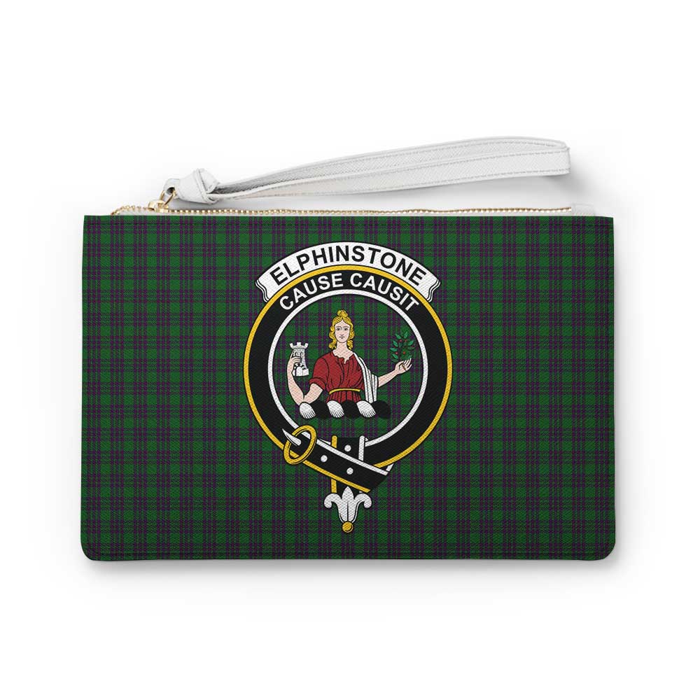 Tartan Vibes Clothing Elphinstone Family Crest Tartan Clutch Bag