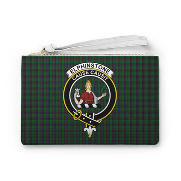 Tartan Vibes Clothing Elphinstone Family Crest Tartan Clutch Bag