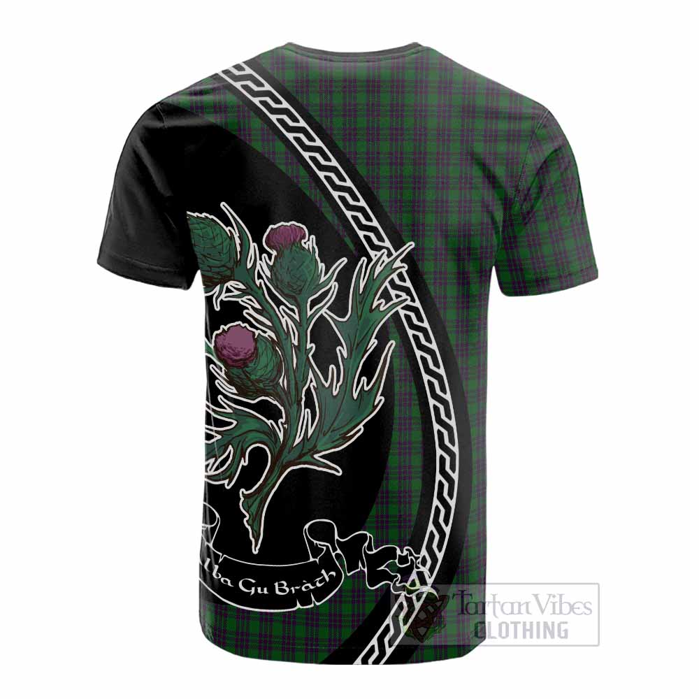 Elphinstone Family Crest Tartan Cotton T-shirt Alba Thistle Inspired - Tartan Vibes Clothing