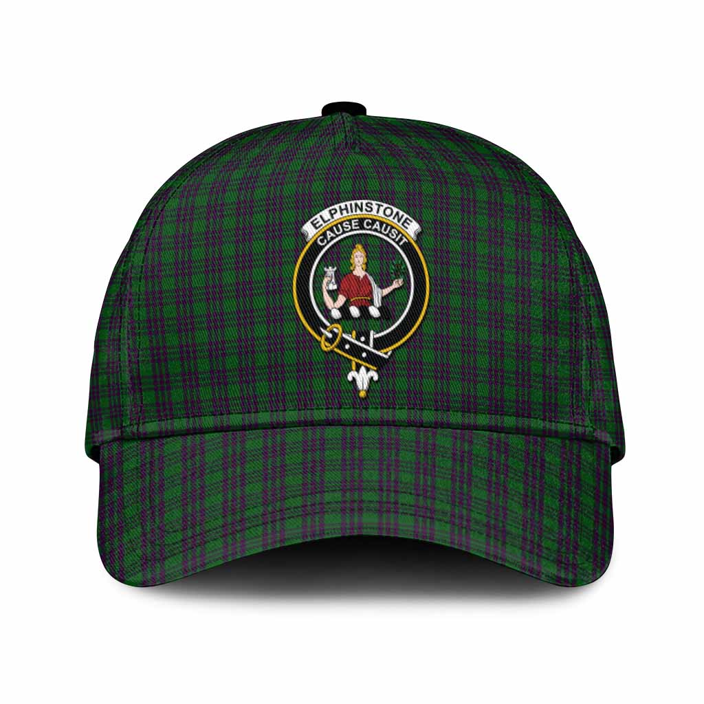 Elphinstone Tartan Classic Cap with Family Crest