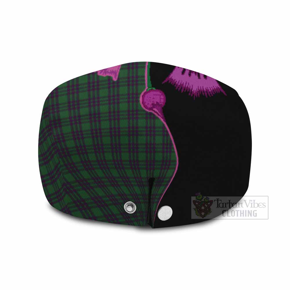 Elphinstone Tartan Flat Cap, Jeff Cap Traditional Scottish Thistle