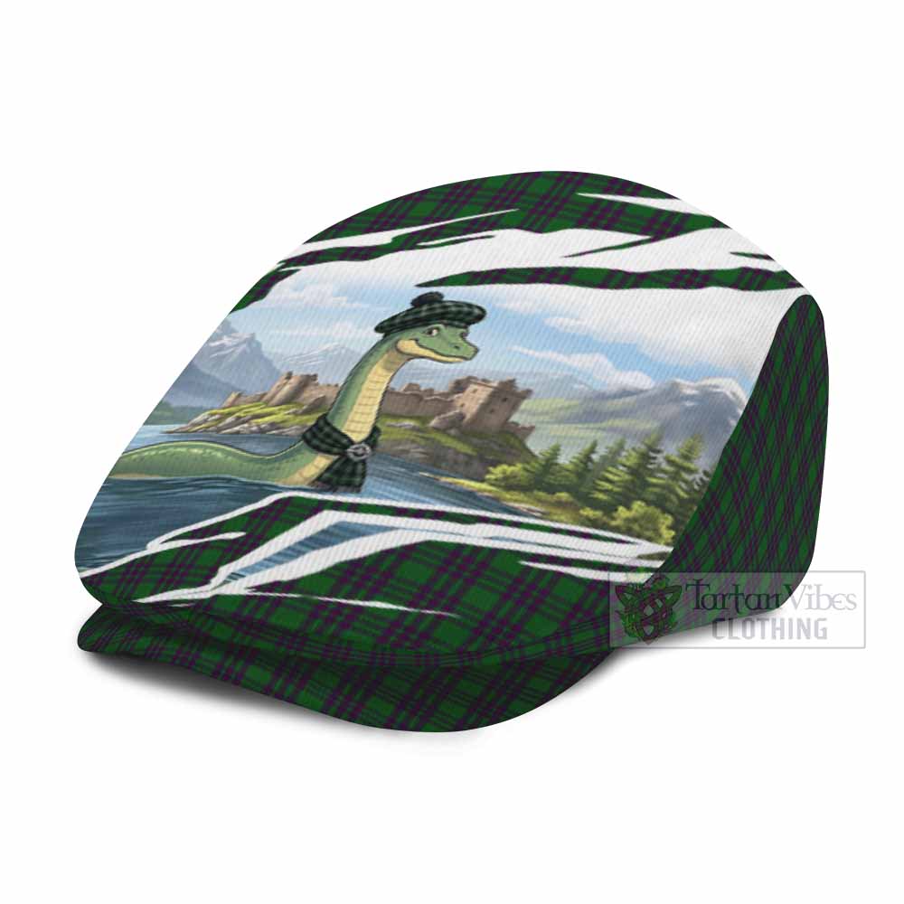 Elphinstone Tartan Loch Ness Monster Scottish Heritage Art Flat Cap, Jeff Cap