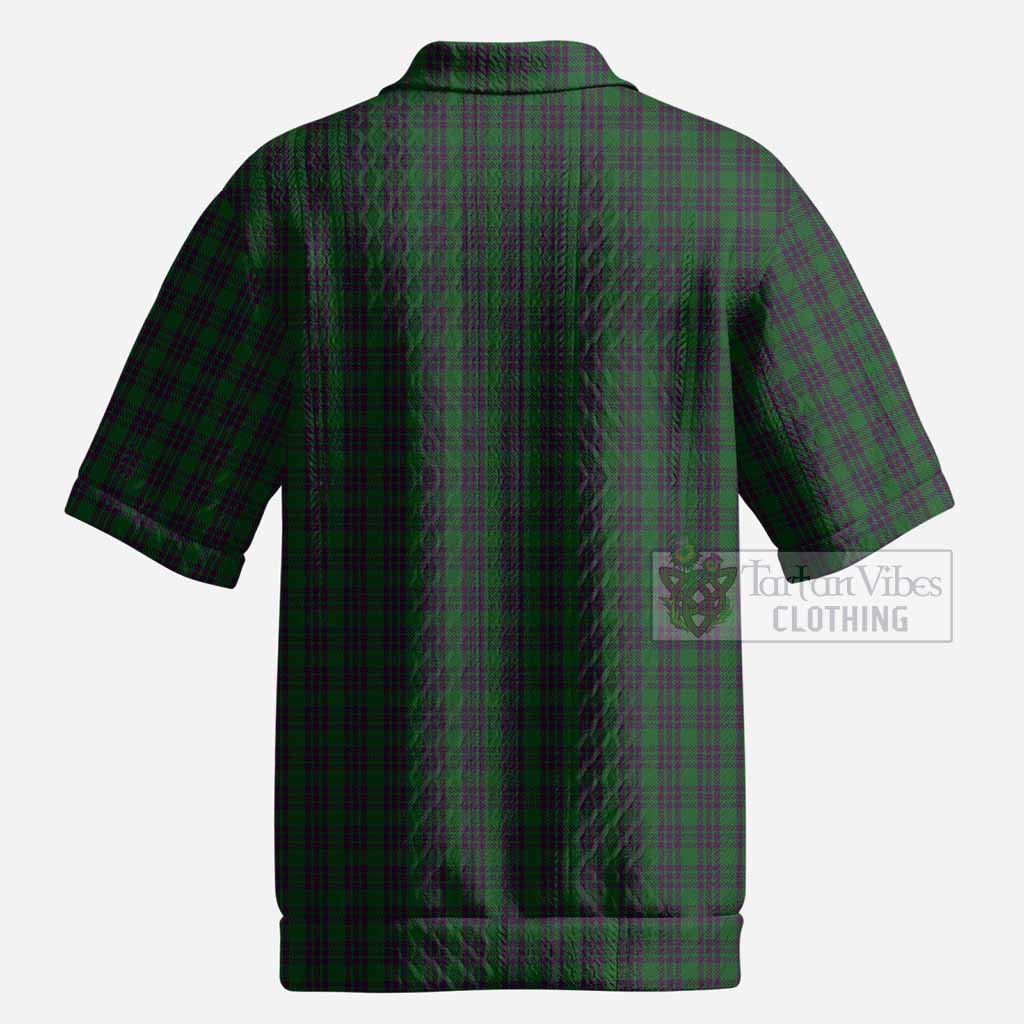 Elphinstone Tartan Men’s Polo Sweater Top with Family Crest