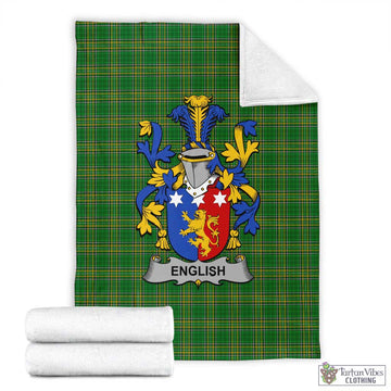 English Irish Clan Tartan Blanket with Coat of Arms X-Large 59 x 79 inches 150 x 200 cm - Tartan Vibes Clothing