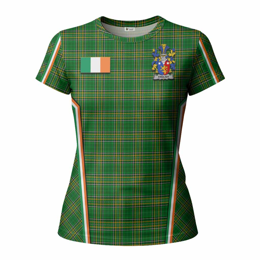 English Irish Clan Coat of Arm Tartan Women T shirt Flag Style