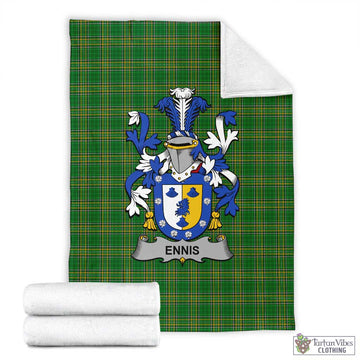 Ennis Irish Clan Tartan Blanket with Coat of Arms