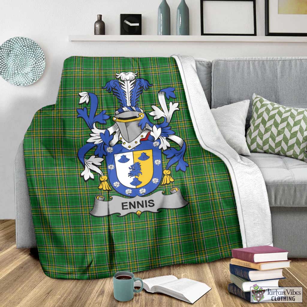 Ennis Irish Clan Tartan Blanket with Coat of Arms - Tartan Vibes Clothing