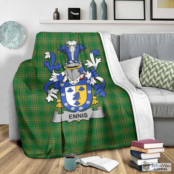Ennis Irish Clan Tartan Blanket with Coat of Arms