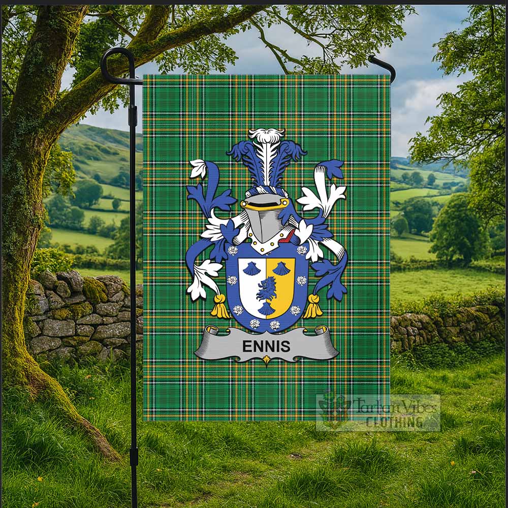 Ennis Irish Clan Tartan Flag with Coat of Arms