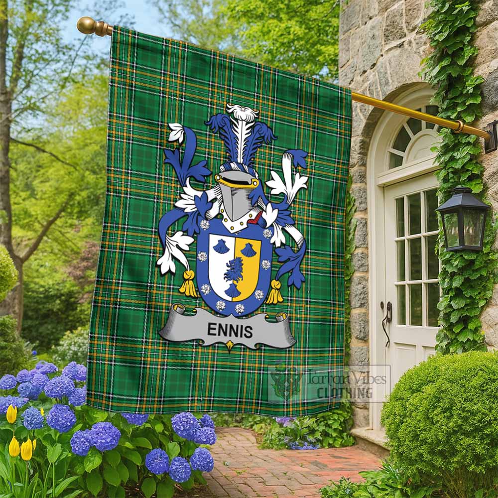 Ennis Irish Clan Tartan Flag with Coat of Arms