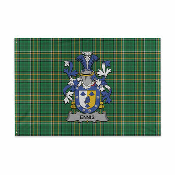 Ennis Irish Clan Tartan House Flag with Coat of Arms