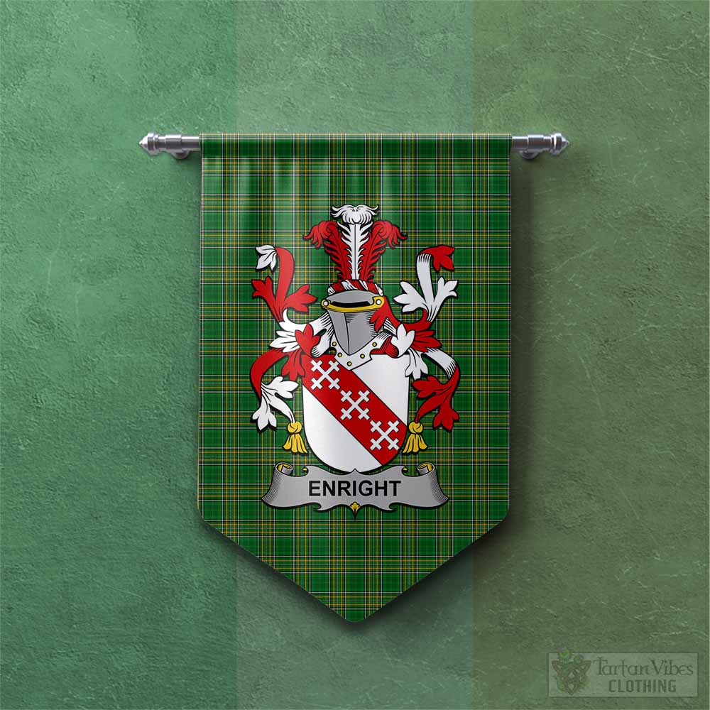 Tartan Vibes Clothing Enright Irish Clan Tartan Gonfalon, Tartan Banner with Coat of Arms