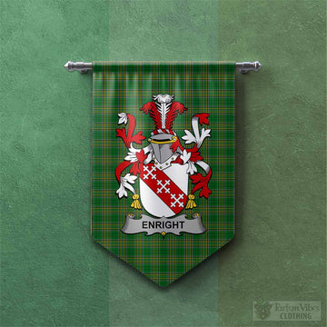 Enright Irish Clan Tartan Gonfalon, Tartan Banner with Coat of Arms
