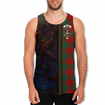 Tartan Vibes Clothing Erskine Tartan Family Crest Men's Tank Top Alba Gu Brath Be Brave Lion Ancient Style