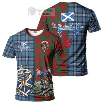 Erskine Tartan T-Shirt Happy St. Andrew's Day Half Tartan Style Kid's Shirt - Tartan Vibes Clothing