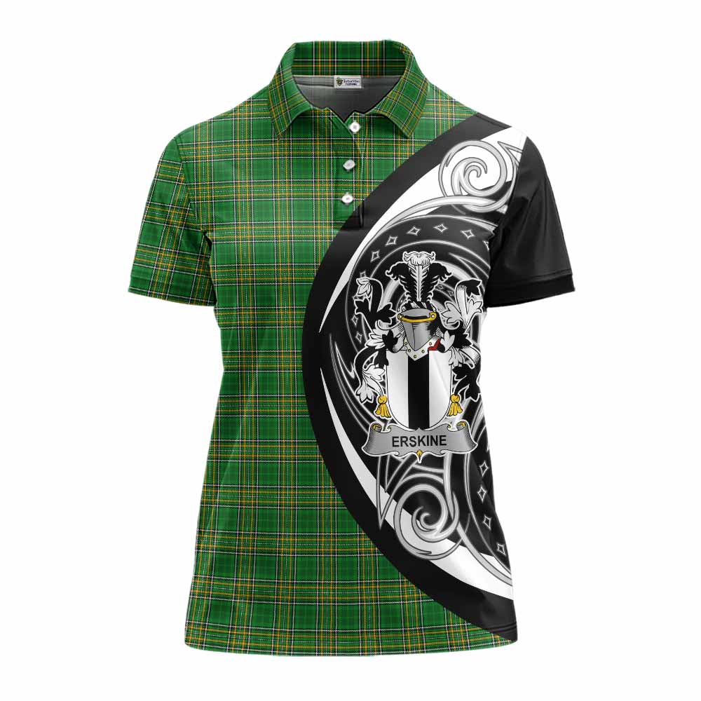Erskine Irish Clan Women's Polo Shirt Celtic Circle Style Women - Tartan Vibes Clothing