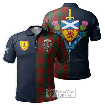 Erskine Tartan Polo Shirt Alba with Scottish Lion Royal Arm Half Style