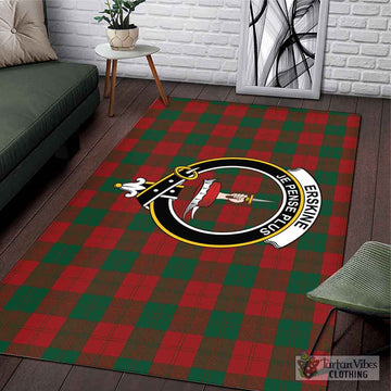 Tartan Vibes Clothing Erskine Tartan Area Rug with Family Crest