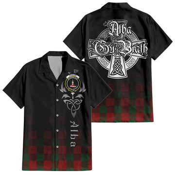 Tartan Vibes Clothing Erskine Tartan Short Sleeve Button Up Featuring Alba Gu Brath Family Crest Celtic Inspired