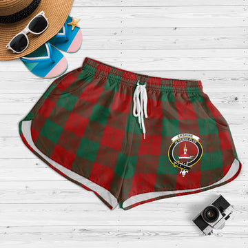 Erskine Tartan Womens Shorts with Family Crest